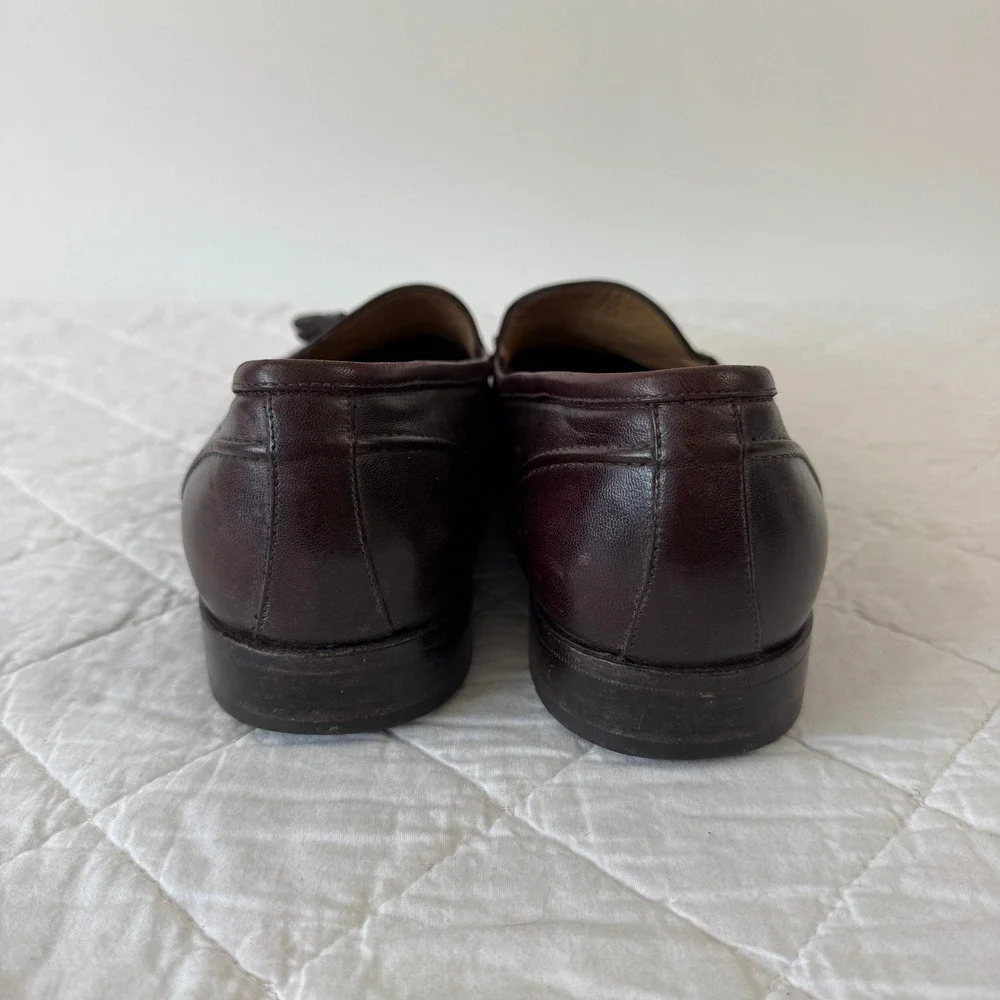 Nordstrom‎ Rolando Mens 10.5 D Burgundy Leather Tassel Kiltie Loafers Italy Flex